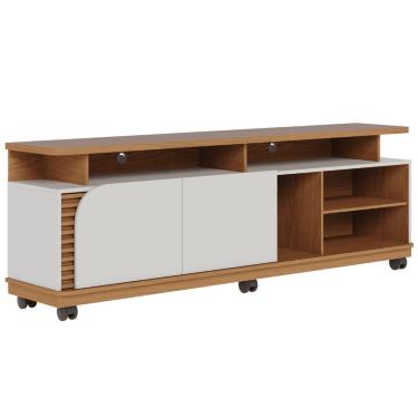 Imagem de Rack TVs 75" e 1 Prateleira Florença Freijó Off White Matte