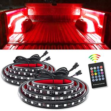 Imagem de Nilight Kit de fita de luz de caminhão RGB de 150 cm com controle remoto de RF de 180 LEDs com interruptor liga/desliga, cabo de extensão divisor de 2 vias para captador de carga, caminhão, SUV RV Boat, 2 anos de garantia (TL-31)