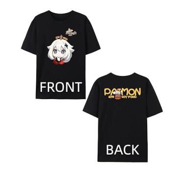 Imagem de Camiseta Genshin Impact, Camiseta PAIMON de manga curta, Genshin Impact Merch, Genshin Tee, 33 - Preto, 3G