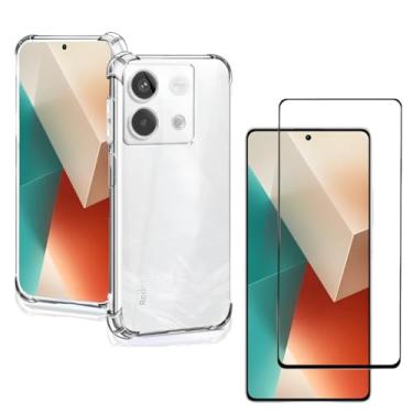 Imagem de Capa Capinha Anti Impacto + Película de Vidro Temperado 3D Para Redmi Note 13 Tela De 6,67 Polegadas - (Bluepink)