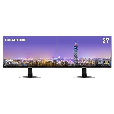 Imagem de Gigastone 27 inch IPS LED Back Light Monitor 2-Pack 75Hz FHD 1920 x 1080, 178° Wide View Frameless, Dual Monitor, 5ms, Built-in Speakers, Eye Care Technology, Ergonomic Tilt VESA Mount, HDMI VGA