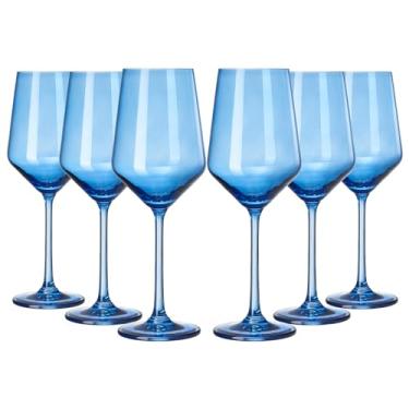 Imagem de Conjunto de taças de vinho azuis de 170 a 340 g coloridas sem haste, presente de aniversário, haste alta de cor cobalto, taças de vinho exclusivas, taças de vinho coloridas, copos coloridos - azul