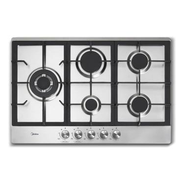 Imagem de Cooktop 5 Bocas A Gás Inox Mega Chama 75x51cm - Midea