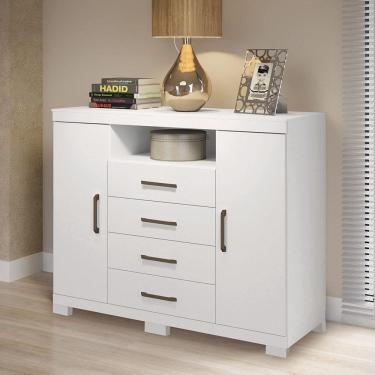 Imagem de Cômoda 2 Pt E 4 Gv Com Pés Havana Master Santos Andirá Branco