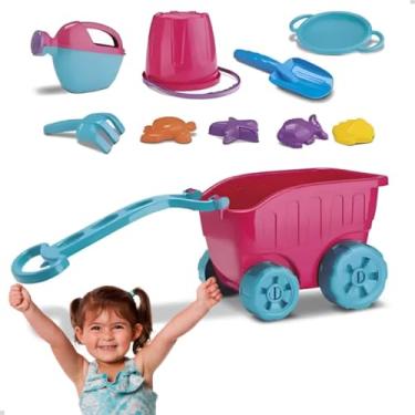 Imagem de Carriola Baldinho De Praia Areia Acessórios Pá Regador Formas Diver Toys