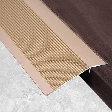 Imagem de Faixa de transição de piso irregular da porta, faixa de transição de piso com 10 cm de largura, barra redutora de limites de rampa de transição de alumínio, para pisos de madeira/laminado/vi