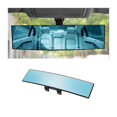 Imagem de Osilly Espelho retrovisor para carro, espelhos retrovisores convexos panorâmicos de encaixe interno de 30,7 cm, ângulo amplo antirreflexo HD e redução do ponto cego, universal para caminhões SUV (azul)