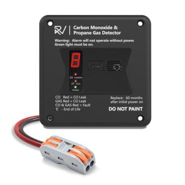 Imagem de Leakbee R503 RV Alarme duplo LP/CO, detector de combinação de monóxido de carbono e gás propano, DC 12V para trailer de viagem de motorhome, ônibus motor, trailer de caminhão (montagem embutida)