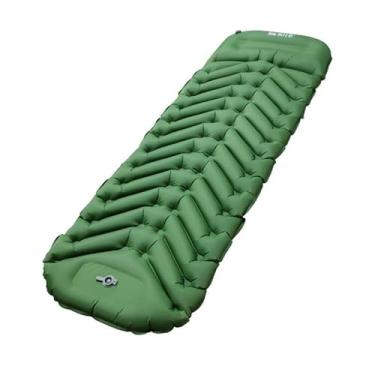 Imagem de menolana Almofada de dormir para acampamento, colchão inflável único e leve, almofada de dormir autoinflável para mochila