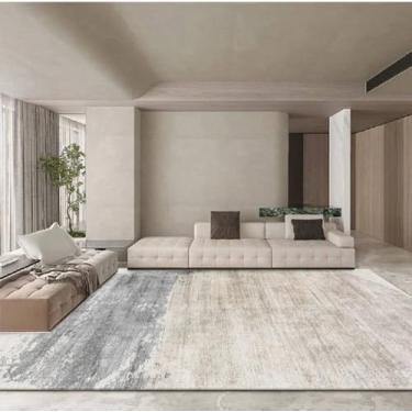 Imagem de Tapete de decoração simples e moderno para sala de estar, área grande, macio, cinza, nórdico, para quarto, 9,300x400cm