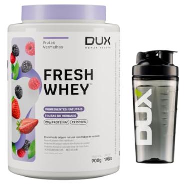 Imagem de Combo Fresh Whey Dux 900g + Coqueteleira oficial - Sabor Frutas vermelhas