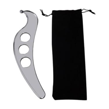 Imagem de Esquirla Ferramenta Gua Sha de aço Inoxidável Raspagem de aço Inoxidável Prática Placa de Massagem de Pele Placa Gua Sha para Costas Pescoço Corpo