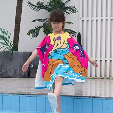 Imagem de Toalhas infantis com capuz, toalha de banho, praia, meninas, meninos, piscina, capa, super absorvente, fofo, desenho animado, animal, mar