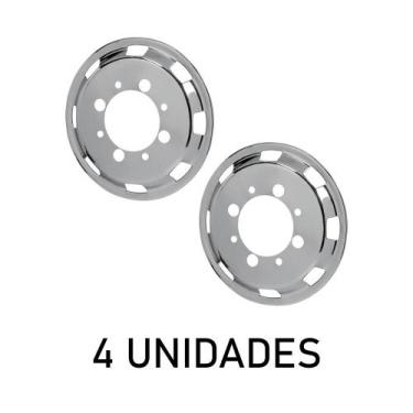 Imagem de Kit Calota Americana Speed Dianteira Pneu s Câmara Aro 22,5 - Fabbof