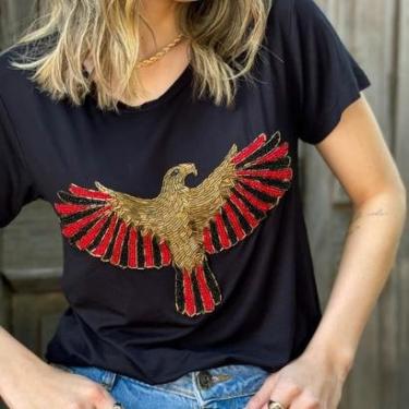 Imagem de Camiseta T Shirt Sagitta Feminina Premium com Pedraria-Feminino