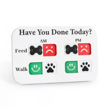 Imagem de YAUYIK Lembrete de alimentação de cães, adesivo de lembrete magnético, gráfico de indicação diária AM/PM para alim/passear com seus animais de estimação, ímãs de geladeira e fita dupla face, ajuda