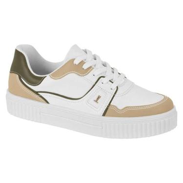 Imagem de Tênis Vizzano Casual - Feminino, Branco, Bege, Oliva, 36