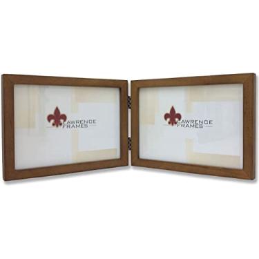 Imagem de Lawrence Frames 766075D Moldura dupla articulada de madeira noz-moscada, 18 x 12 cm