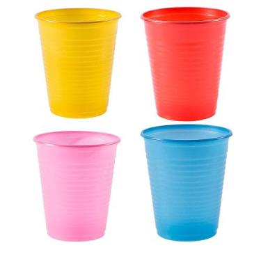 Imagem de 50 Copos descartáveis 200ml escolha a cor decoração festa - Regina fes