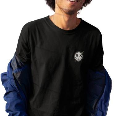Imagem de Camiseta Masculina GuGi T-shirt Estampa Brasão Sorriso Pequena Minimal