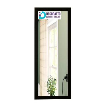 Imagem de Espelho 30x70 Moldura Preta Para decoração, corredor, Quarto e Sala. -