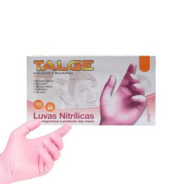Imagem de Luva Nitrilica Rosa - Sem Pó 50 Pares 100 Unidades - Talge, Rosa, G