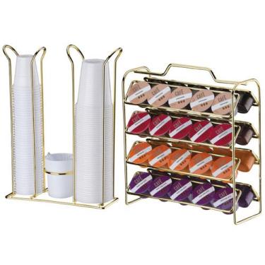 Imagem de Kit Suporte Porta 40 Cápsulas Café Três Corações Organizador Copos Des