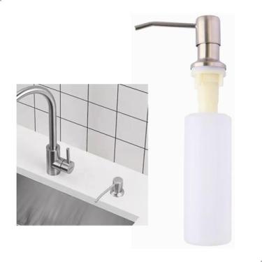Imagem de Dispenser Porta Detergente Sabonete Embutir Inox Reservatorio 350ml - 