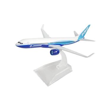 Imagem de Avião Miniatura Boeing 737 de Metal Escala 1:400 Colecionável Com Base