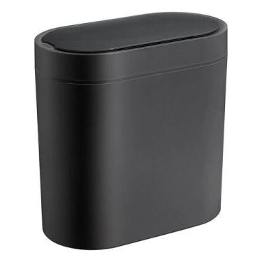 Imagem de Lixeira Banheiro Plastico 6 L Automatica 27x26x14cm - Preta - Oikos, A