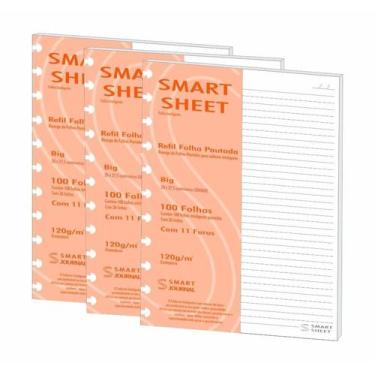 Imagem de Kit 3 Refil Caderno Inteligente 120G 100 Folhas Pautado G - Best