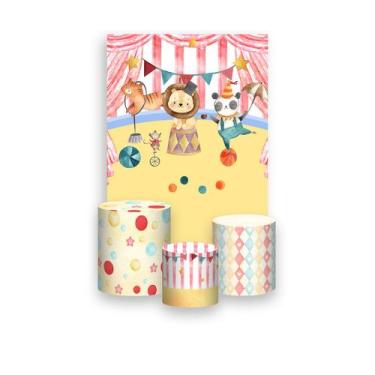 Imagem de Painel De Festa Vertical 1,50 x 2,20 + Trio De Capas Cilindro - Animai