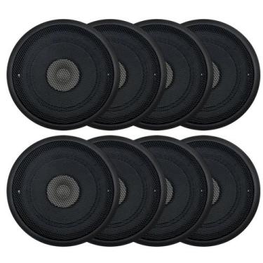 Imagem de 8 Caixas Embutir Teto Arandela Preta 5 Pol 55w Som Ambiente - ORION