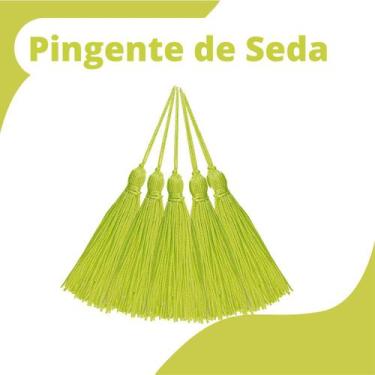 Imagem de Pingente De Seda Tassel - Franja - Verde Neon - Com 50 Unidades - Nybc
