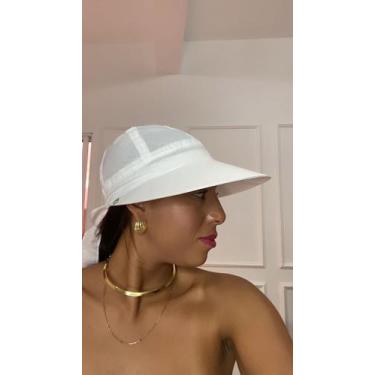 Imagem de Chapéu Viseira Tactel Aba Larga Moda Feminina Verão Fashion Praia Vôle