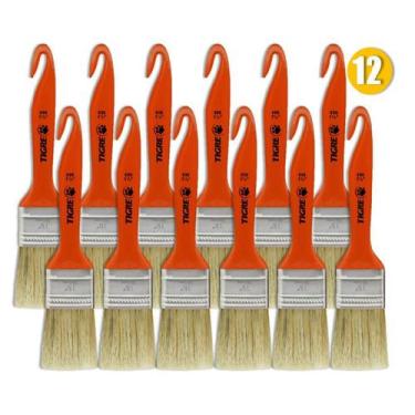 Imagem de Kit 12 Pincel Trinchas Para Pintura Tigre Media 696 1 1/2 Polegada Cer