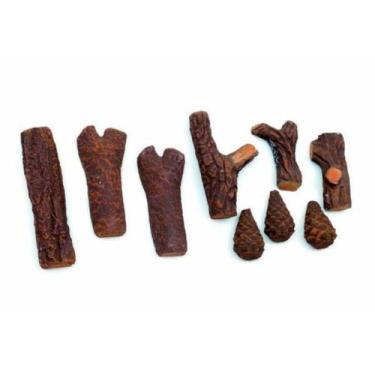 Imagem de Kit De Lenho Cerâmico Para Lareira Ecológica À Álcool Ou Gás - 9 Peças