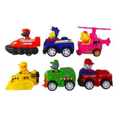 Imagem de Brinquedo Kit carrinhos patrulha 6 carros e 6 cachorros - toys
