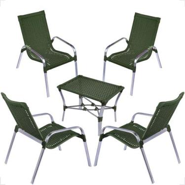 Imagem de Conjunto 4 Cadeiras e Mesa de Centro Alumínio Para Área Externa Fortal