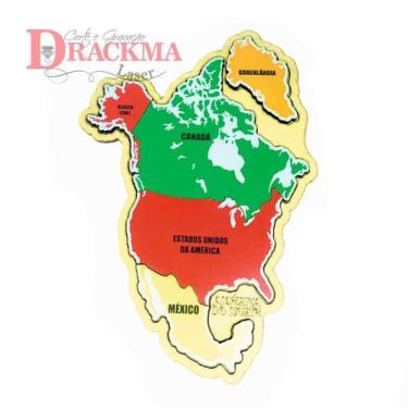 Imagem de Mapa da América do Norte Quebra-Cabeça, Educativo, Países e Capitais -