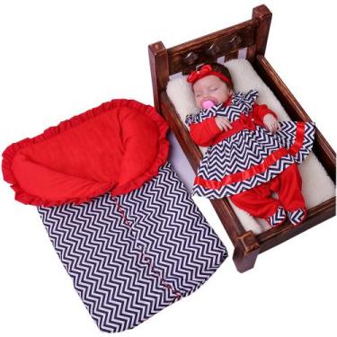 Imagem de Saída de Maternidade 100% Algodão Inverno Elegance com Porta Bebê - Vi