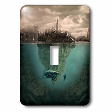 Imagem de 3dRose LSP_254240_1 Fantasy Country with Shark Attack Dangerous Animal Funny Single Toggle Switch
