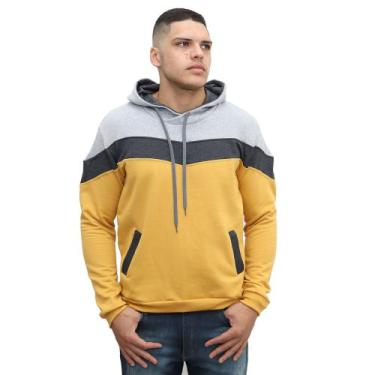 Imagem de Blusa Moletom Masculino Slim Canguru 3 Cores - Vinis Store, Tricolor m