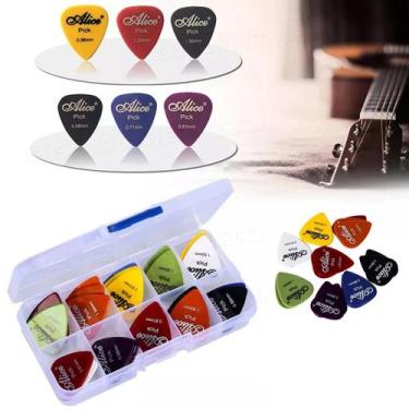 Imagem de Paletas Palhetas Guitarra Violão Baixo 50 Unidades + Estojo - BBACOMER
