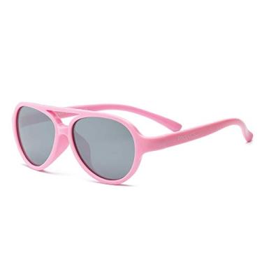 Imagem de Real Kids Shades Óculos de sol Sky Aviator para crianças, armações Flexfit, rosa, Youth 7+