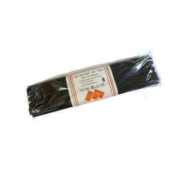 Imagem de Kit 3un Elástico chato N6- 0.4mm Preto de 10 metros cada - Mor