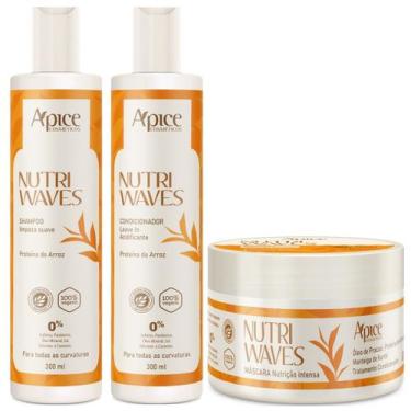 Imagem de Kit Apse Apice Nutri Waves Shampoo Condicionador E Mascara Acidificant