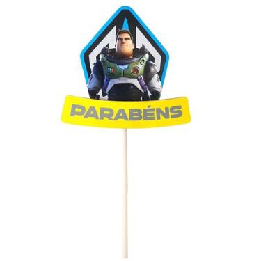 Imagem de Topo De Bolo Parabéns - Lightyear - 1 unidade - Grintoy - Rizzo