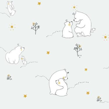 Imagem de Papel de Parede Fofura Baby Ursinhos Cinza FF4002 - Importado