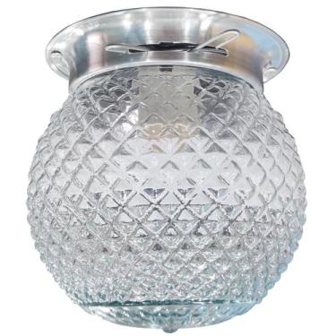 Imagem de Plafon Colonial Chapa Natural Globo Bico de Jaca Incolor - CM GLASS - 